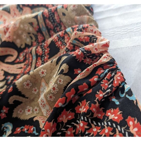 2012 THAKOON Rashida Jones 100% Silk Chiffon Paisley Cowl Sleeve Mini Dress Sz 2 - Picture 7 of 11